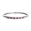 Premium Montepuez Ruby and Moissanite Bangle Bracelet in Platinum Over Sterling Silver (7.25 In) 2.35 ctw - Sticky add to cart bar