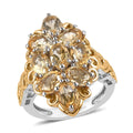 Karis Brazilian Citrine Ring in 18K YG Plated and Platinum Bond (Size 10.0) 3.75 ctw - Sticky add to cart bar