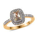 Premium Turkizite and Moissanite Ring in Vermeil Yellow Gold Over Sterling Silver (Size 10.0) 1.00 ctw - Sticky add to cart bar