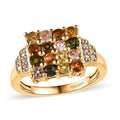 Multi-Tourmaline and White Zircon Ring in Vermeil Yellow Gold Over Sterling Silver 1.15 ctw - Sticky add to cart bar