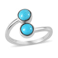Sleeping Beauty Turquoise Bypass Ring in Stainless Steel (Size 10) 1.00 ctw - Sticky add to cart bar