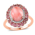 Oregon Sunrise Peach Opal, Multi Gemstone Ring in Vermeil RG Over Sterling Silver (Size 10.0) 2.75 ctw - Sticky add to cart bar