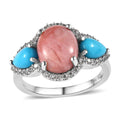 Oregon Sunrise Peach Opal and Multi Gemstone Ring in Platinum Over Sterling Silver 7.85 ctw - Sticky add to cart bar