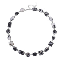 TLV Grey Zebra Jasper Necklace (18-20 Inches) in Silvertone 160.00 ctw