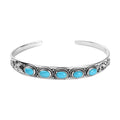 D'Joy Artisan Crafted Sleeping Beauty Turquoise Cuff Bracelet in Sterling Silver (7.25 in) 3.50 ctw - Sticky add to cart bar