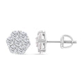 Moissanite Stud Earrings in Rhodium Over Sterling Silver 1.10 ctw - Sticky add to cart bar