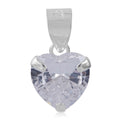 Simulated Diamond Solitaire Heart Pendant without Chain in Sterling Silver 3.25 ctw - Sticky add to cart bar
