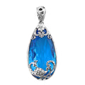 Doorbuster Bali Legacy Caribbean Quartz Peacock Pendant in Sterling Silver 26.35 ctw - Sticky add to cart bar