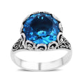 Doorbuster Bali Legacy Caribbean Quartz Ring in Sterling Silver (Size 10.0) 6.25 ctw - Sticky add to cart bar