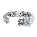 Bali Legacy Sleeping Beauty Turquoise Dragon Cuff Bracelet in Sterling Silver 1.50 ctw - Sticky add to cart bar