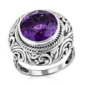 Doorbuster Bali Legacy African Amethyst Ring in Sterling Silver (Size 10.0) 5.75 ctw - Sticky add to cart bar