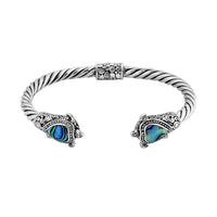 Abalone Shell Turtle Bangle Sterling Silver , Silver Wt. 23.5 g