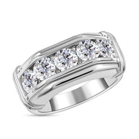 Moissanite Ring in Rhodium Over Sterling Silver (Size 10.0) 2.15 ctw