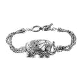 Doorbuster Bali Legacy Sterling Silver Elephant Bracelet (7.25 In) (23.85 g) - Sticky add to cart bar