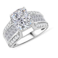 Moissanite (Rnd 10x8 mm) Ring in Rhodium Over Sterling Silver (Size 10.0) 4.65 ctw - Sticky add to cart bar