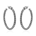 Doorbuster Bali Legacy Sterling Silver Borobudur Hoop Earrings 9 Grams - Sticky add to cart bar