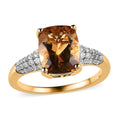Golden Scapolite, Moissanite Ring in Vermeil YG Over Sterling Silver (Size 10.0) 3.00 ctw - Sticky add to cart bar