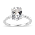 White Topaz Solitaire Ring in Sterling Silver (Size 10.0) 2.15 ctw - Sticky add to cart bar