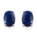 Tanzanian Blue Spinel (DF) Solitaire Stud Earrings in Platinum Over Sterling Silver 1.75 ctw - Sticky add to cart bar