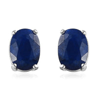 Tanzanian Blue Spinel (DF) Solitaire Stud Earrings in Platinum Over Sterling Silver 1.75 ctw