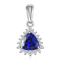 Rhapsody 950 Platinum AAAA Tanzanite and E-F VS2 Diamond Halo Pendant 3.60 ctw - Sticky add to cart bar