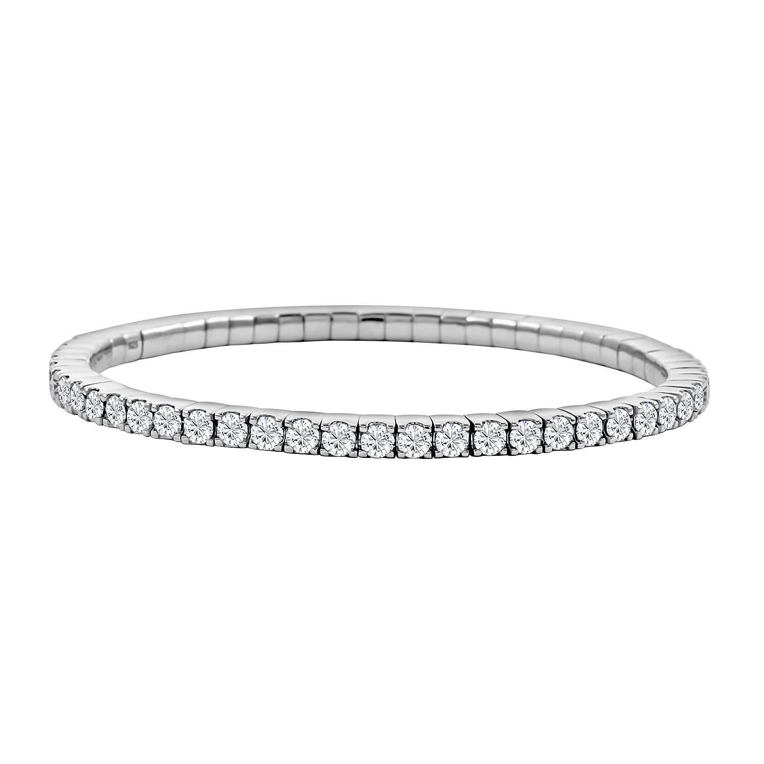 Moissanite Bracelet in Rhodium Over Sterling Silver (7.50 In) 5.60 ctw