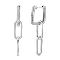 Diamond Earrings in Rhodium Over Sterling Silver 0.25 ctw