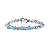 Premium Ethiopian Welo Opal Bracelet in Platinum Over Sterling Silver (8.00 In) 9.00 ctw