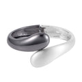 Bypass Cuff Bracelet in Blacktone and Silvertone (7.0 in) - Sticky add to cart bar