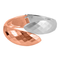 Bypass Cuff Bracelet in Rosetone and Silvertone (7.0 in)