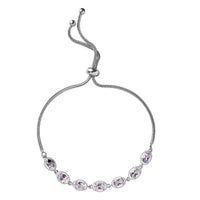Brazilian Citrine Bracelet in Stainless Steel Sterling Silver, Adjustable Bolo Bracelet, Jewelry For Women 2.90 ctw