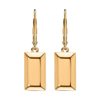 18K Yellow Gold Lever Back Bar Earrings 2.15 Grams