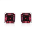 Rhapsody Asscher Cut AAAA Ouro Fino Rubellite 2.40 ctw Solitaire Stud Earrings in 950 Platinum - Sticky add to cart bar