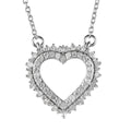 Diamond Heart Necklace (18 Inches) in Rhodium Over Sterling Silver 0.50 ctw - Sticky add to cart bar