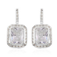 Lustro Stella Finest CZ Earrings in Rhodium Over Sterling Silver 0.50 ctw