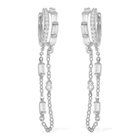 Lustro Stella Finest CZ Earrings in Rhodium Over Sterling Silver 0.35 ctw