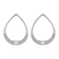 Lustro Stella Finest CZ Earrings in Rhodium Over Sterling Silver