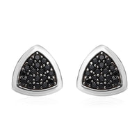 Thai Black Spinel Stud Earrings in Platinum Over Sterling Silver 0.75 ctw