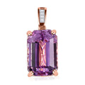 Luxoro 14K Rose Gold AAA Patroke Kunzite and G-H I3 Diamond Pendant 9.85 ctw - Sticky add to cart bar