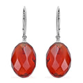 Baltic Amber Faceted Oval Earrings in Sterling Silver - Sticky add to cart bar
