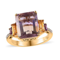 Doorbuster Premium Anahi Ametrine and Multi Gemstone Ring in Vermeil Yellow Gold Over Sterling Silver (Size 10.0) 6.10 ctw
