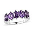 Premium Mashamba Amethyst 5 Stone Ring in Platinum Over Sterling Silver (Size 10.0) 2.90 ctw - Sticky add to cart bar