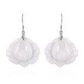 Natural Jade Carved Lotus Dangle Earrings in Rhodium Over Sterling Silver 250.00 ctw - Sticky add to cart bar