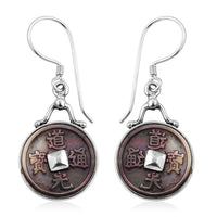 Sajen Silver Mother Of Pearl Coin Earrings in Sterling Silver