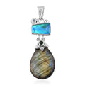 Sajen Silver Malagasy Labradorite and Multi Gemstone Pendant in Sterling Silver 41.10 ctw - Sticky add to cart bar