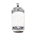 Sajen Silver Carved Bone and Multi Gemstone Pendant in Sterling Silver 4.00 ctw - Sticky add to cart bar