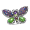 Mojave Purple Turquoise and Multi Gemstone Ring in Stainless Steel 9.10 ctw - Sticky add to cart bar