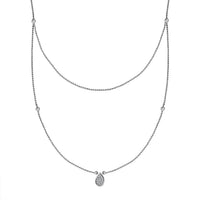 Diamond Fancy Necklace 18 Inches in Rhodium Over Sterling Silver 0.15 ctw