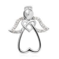 Diamond Pendant in Rhodium Over Sterling Silver 0.10 ctw