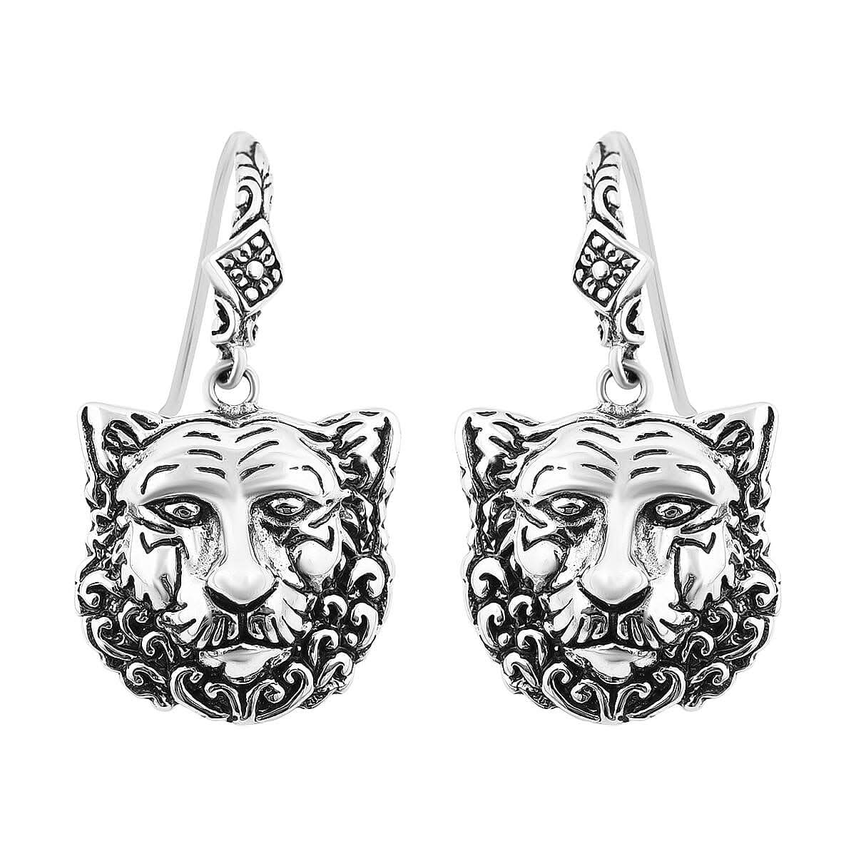 Bali Legacy Sterling Silver Lion Earrings 19 Grams